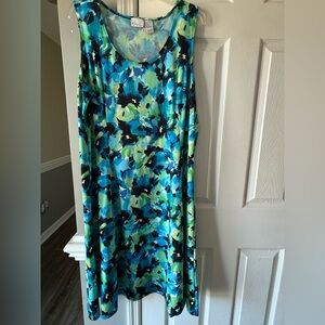 Blue and green floral dress